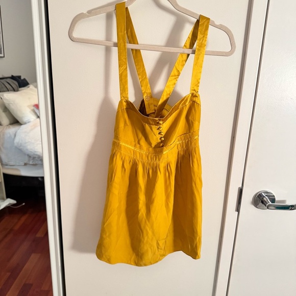 J CREW gold yellow silk flowy cami top - Picture 2 of 6